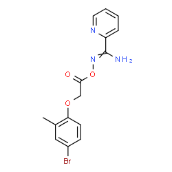 ChemSpider 2D Image | N'-[2-(4-Bromo-2-methylphenoxy)acetoxy]-2-pyridinecarboximidamide | C15H14BrN3O3