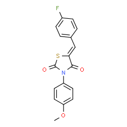 ChemSpider 2D Image | (5Z)-5-(4-Fluorobenzylidene)-3-(4-methoxyphenyl)-1,3-thiazolidine-2,4-dione | C17H12FNO3S