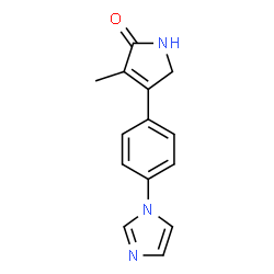ChemSpider 2D Image | 4-[4-(1H-Imidazol-1-yl)phenyl]-3-methyl-1,5-dihydro-2H-pyrrol-2-one | C14H13N3O