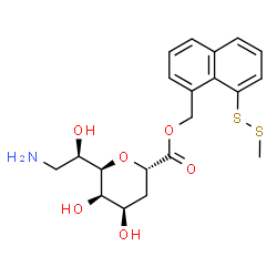 ChemSpider 2D Image | [8-(Methyldisulfanyl)-1-naphthyl]methyl (6R)-6-[(1R)-2-amino-1-hydroxyethyl]-2,6-anhydro-3-deoxy-L-ribo-hexonate | C20H25NO6S2