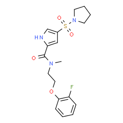 ChemSpider 2D Image | N-[2-(2-Fluorophenoxy)ethyl]-N-methyl-4-(1-pyrrolidinylsulfonyl)-1H-pyrrole-2-carboxamide | C18H22FN3O4S