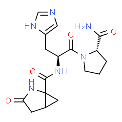 ChemSpider 2D Image | N-[(3-Oxo-2-azabicyclo[3.1.0]hex-1-yl)carbonyl]-L-histidyl-L-prolinamide | C17H22N6O4