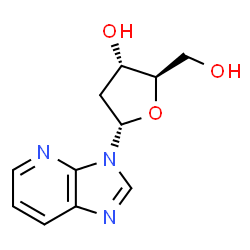 ChemSpider 2D Image | 3-(2-Deoxy-alpha-D-erythro-pentofuranosyl)-3H-imidazo[4,5-b]pyridine | C11H13N3O3
