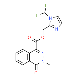 ChemSpider 2D Image | [1-(Difluoromethyl)-1H-imidazol-2-yl]methyl 3-methyl-4-oxo-3,4-dihydro-1-phthalazinecarboxylate | C15H12F2N4O3