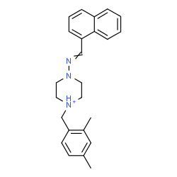 ChemSpider 2D Image | 1-(2,4-Dimethylbenzyl)-4-[(1-naphthylmethylene)amino]piperazin-1-ium | C24H28N3