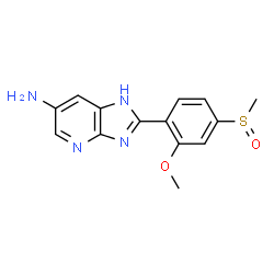 ChemSpider 2D Image | 2-(2-Methoxy-4-(methylsulfinyl)phenyl)-3H-imidazo[4,5-b]pyridin-6-amine | C14H14N4O2S