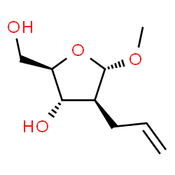 ChemSpider 2D Image | Methyl 2-allyl-2-deoxy-alpha-D-arabinofuranoside | C9H16O4