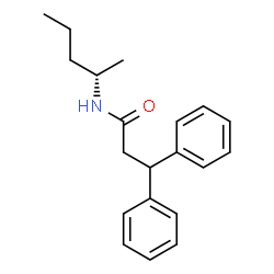 ChemSpider 2D Image | N-[(2S)-2-Pentanyl]-3,3-diphenylpropanamide | C20H25NO