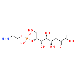 ChemSpider 2D Image | (4R,5R,6S,7R)-7-{[(2-Aminoethoxy)(hydroxy)phosphoryl]oxy}-4,5,6,8-tetrahydroxy-2-oxooctanoic acid | C10H20NO11P