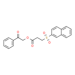 ChemSpider 2D Image | 2-Oxo-2-phenylethyl 3-(2-naphthylsulfonyl)propanoate | C21H18O5S