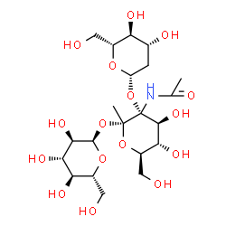 ChemSpider 2D Image | alpha-D-Glucopyranosyl 2-deoxy-beta-D-arabino-hexopyranosyl-(1->2)-2-C-acetamido-1-C-methyl-alpha-D-glucopyranoside | C21H37NO16