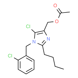 ChemSpider 2D Image | [2-Butyl-5-chloro-1-(2-chlorobenzyl)-1H-imidazol-4-yl]methyl acetate | C17H20Cl2N2O2