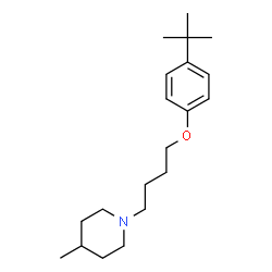 ChemSpider 2D Image | 4-Methyl-1-{4-[4-(2-methyl-2-propanyl)phenoxy]butyl}piperidine | C20H33NO