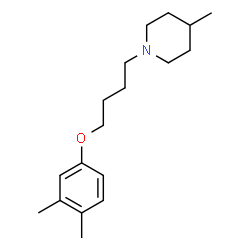ChemSpider 2D Image | 1-[4-(3,4-Dimethylphenoxy)butyl]-4-methylpiperidine | C18H29NO