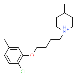 ChemSpider 2D Image | 1-[4-(2-Chloro-5-methylphenoxy)butyl]-4-methylpiperidinium | C17H27ClNO