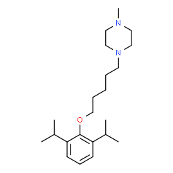 ChemSpider 2D Image | 1-[5-(2,6-Diisopropylphenoxy)pentyl]-4-methylpiperazine | C22H38N2O