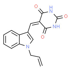 ChemSpider 2D Image | 5-[(1-Allyl-1H-indol-3-yl)methylene]-2,4,6(1H,3H,5H)-pyrimidinetrione | C16H13N3O3