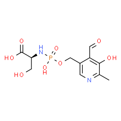 ChemSpider 2D Image | N-{[(4-Formyl-5-hydroxy-6-methyl-3-pyridinyl)methoxy](hydroxy)phosphoryl}-L-serine | C11H15N2O8P