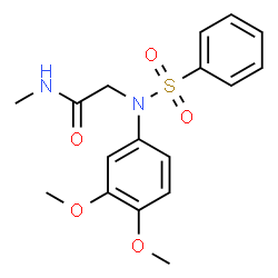ChemSpider 2D Image | 2-[(3,4-Dimethoxyphenyl)(phenylsulfonyl)amino]-N-methylacetamide | C17H20N2O5S
