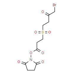 ChemSpider 2D Image | 1-({3-[(4-Bromo-3-oxobutyl)sulfonyl]propanoyl}oxy)-2,5-pyrrolidinedione | C11H14BrNO7S