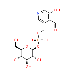 ChemSpider 2D Image | 1-O-{[(4-Formyl-5-hydroxy-6-methyl-3-pyridinyl)methoxy](hydroxy)phosphoryl}-beta-D-glucopyranose | C14H20NO11P