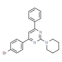 ChemSpider 2D Image | 4-(4-Bromophenyl)-6-phenyl-2-(1-piperidinyl)pyrimidine | C21H20BrN3
