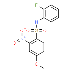 ChemSpider 2D Image | N-(2-Fluorophenyl)-4-methoxy-2-nitrobenzenesulfonamide | C13H11FN2O5S