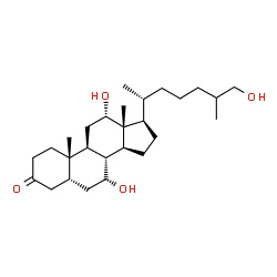 ChemSpider 2D Image | 7alpha,12alpha,26-trihydroxy-5beta-cholestan-3-one | C27H46O4