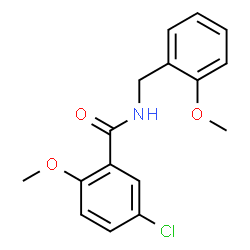 ChemSpider 2D Image | 5-Chloro-2-methoxy-N-(2-methoxybenzyl)benzamide | C16H16ClNO3