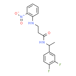 ChemSpider 2D Image | N-[1-(3,4-Difluorophenyl)ethyl]-N~3~-(2-nitrophenyl)-beta-alaninamide | C17H17F2N3O3