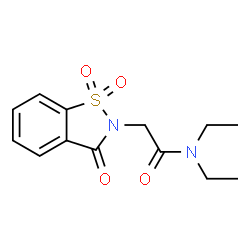 ChemSpider 2D Image | 2-(1,1-Dioxido-3-oxo-1,2-benzothiazol-2(3H)-yl)-N,N-diethylacetamide | C13H16N2O4S