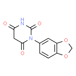 ChemSpider 2D Image | 1-(1,3-Benzodioxol-5-yl)-2,4,6(1H,3H,5H)-pyrimidinetrione | C11H8N2O5