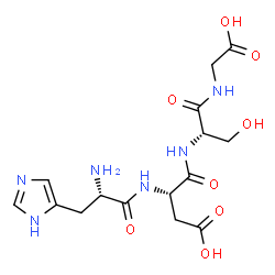 ChemSpider 2D Image | L-Histidyl-L-alpha-aspartyl-L-serylglycine | C15H22N6O8