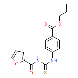 ChemSpider 2D Image | Propyl 4-[(2-furoylcarbamothioyl)amino]benzoate | C16H16N2O4S