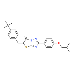 ChemSpider 2D Image | (5E)-5-(4-tert-Butylbenzylidene)-2-(4-isobutoxyphenyl)[1,3]thiazolo[3,2-b][1,2,4]triazol-6(5H)-one | C25H27N3O2S