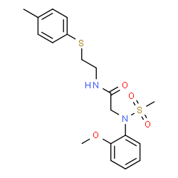 ChemSpider 2D Image | N~2~-(2-Methoxyphenyl)-N-{2-[(4-methylphenyl)sulfanyl]ethyl}-N~2~-(methylsulfonyl)glycinamide | C19H24N2O4S2