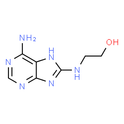 ChemSpider 2D Image | 8-(Hydroxyethylamino)adenine | C7H10N6O