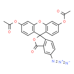 ChemSpider 2D Image | 5-Azido-3-oxo-3H-spiro[2-benzofuran-1,9'-xanthene]-3',6'-diyl diacetate | C24H15N3O7