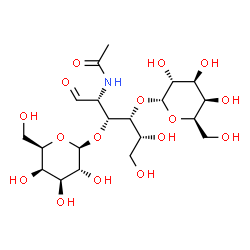 ChemSpider 2D Image | alpha-D-Galactopyranosyl-(1->4)-[beta-D-galactopyranosyl-(1->3)]-2-acetamido-2-deoxy-D-glucose | C20H35NO16