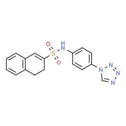 ChemSpider 2D Image | N-[4-(1H-Tetrazol-1-yl)phenyl]-3,4-dihydro-2-naphthalenesulfonamide | C17H15N5O2S