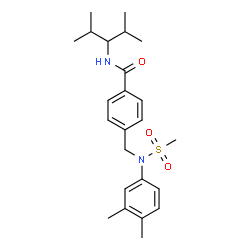 ChemSpider 2D Image | N-(2,4-Dimethyl-3-pentanyl)-4-{[(3,4-dimethylphenyl)(methylsulfonyl)amino]methyl}benzamide | C24H34N2O3S