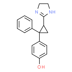 ChemSpider 2D Image | 4-[2-(4,5-Dihydro-1H-imidazol-2-yl)-1-phenylcyclopropyl]phenol | C18H18N2O