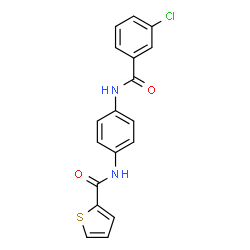 ChemSpider 2D Image | N-{4-[(3-Chlorobenzoyl)amino]phenyl}-2-thiophenecarboxamide | C18H13ClN2O2S