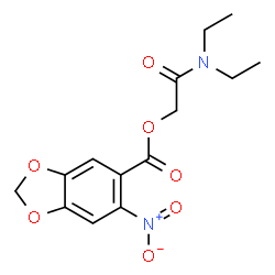 ChemSpider 2D Image | 2-(Diethylamino)-2-oxoethyl 6-nitro-1,3-benzodioxole-5-carboxylate | C14H16N2O7