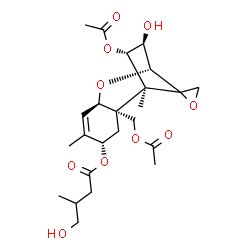 ChemSpider 2D Image | (3beta,4alpha,8alpha,12xi)-4,15-Diacetoxy-3-hydroxy-12,13-epoxytrichothec-9-en-8-yl 4-hydroxy-3-methylbutanoate | C24H34O10
