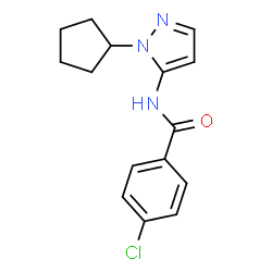 ChemSpider 2D Image | 4-Chloro-N-(1-cyclopentyl-1H-pyrazol-5-yl)benzamide | C15H16ClN3O