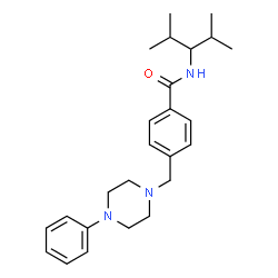ChemSpider 2D Image | N-(2,4-Dimethyl-3-pentanyl)-4-[(4-phenyl-1-piperazinyl)methyl]benzamide | C25H35N3O
