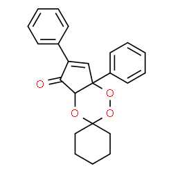 ChemSpider 2D Image | 6',7a'-Diphenyl-4a',7a'-dihydro-5'H-spiro[cyclohexane-1,3'-cyclopenta[e][1,2,4]trioxin]-5'-one | C23H22O4