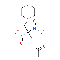 ChemSpider 2D Image | 4-(3-Acetamido-2,2-dinitropropyl)morpholin-4-ium | C9H17N4O6