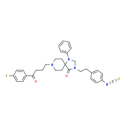 ChemSpider 2D Image | 8-[4-(4-Fluorophenyl)-4-oxobutyl]-3-[2-(4-isothiocyanatophenyl)ethyl]-1-phenyl-1,3,8-triazaspiro[4.5]decan-4-one | C32H33FN4O2S